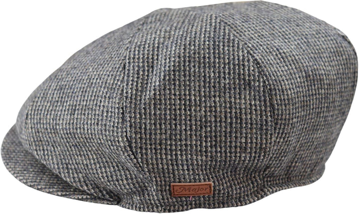 TruClothing.com Herren 8 Panel Razor Baker Boy Hut Woll-Tweed Shelby Newsboy Schiebermütze, L-XL Gra