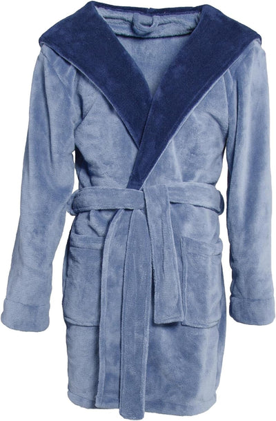CelinaTex XS-XXXL Bademantel Kapuze zweifarbig kurz aufgesetzte Taschen Damen Mikrofaser Kuschelflee