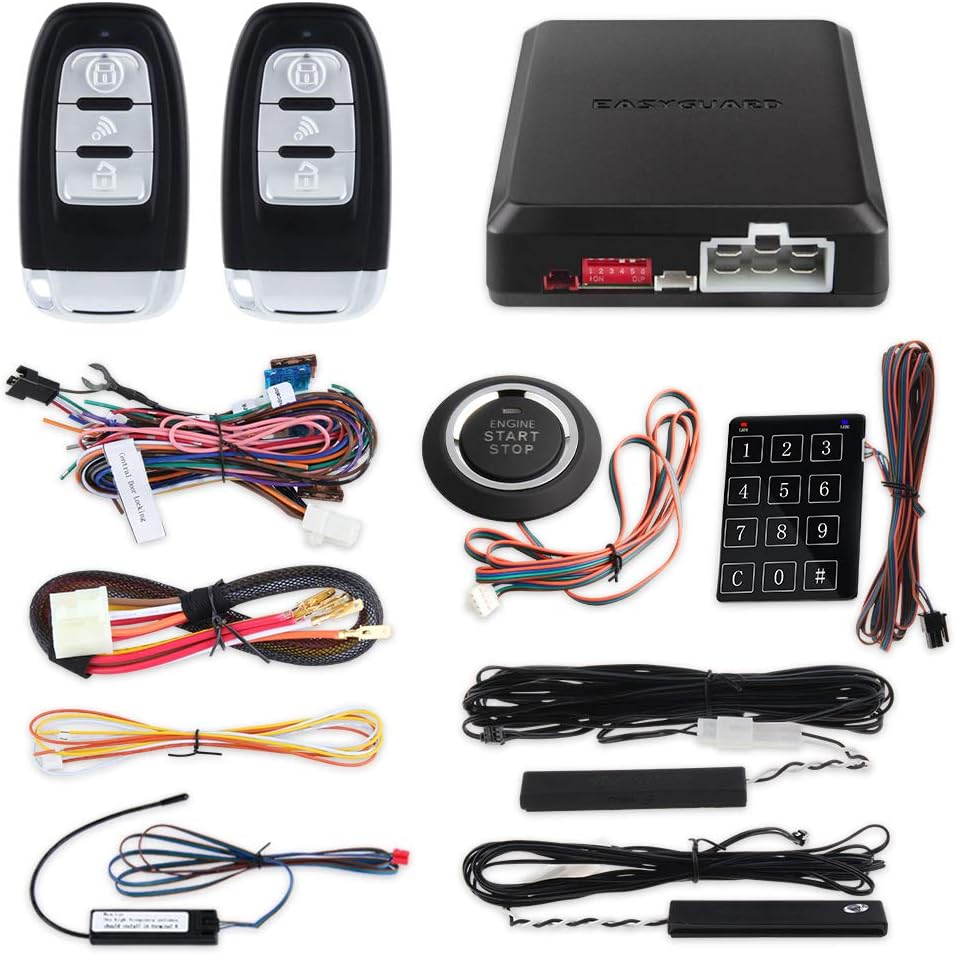 EasyGuard Smart RFID PKE Auto Alarm System Passive Keyless Entry Auto Engine Start Push Button Start