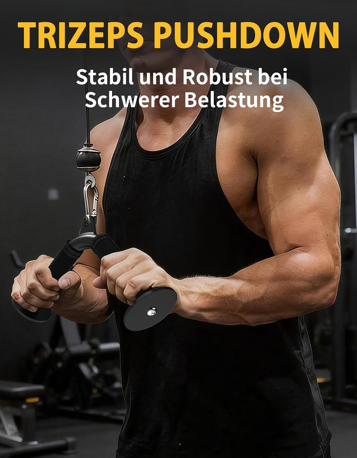 Trizeps V-Griff Kabelzug Aufsatz, Rutschfester Gummigriff Trizepsstange für Fitnessstudio Kabelmasch
