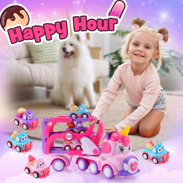 Spielzeug ab 1 2 3 4 5 6 Jahre Mädchen, LKW Spielzeug Geschenk Mädchen 1-6 Jahre Einhorn Geschenke f