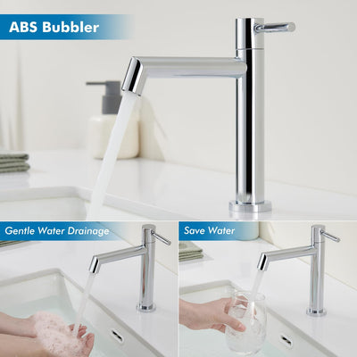 Ulytid Kaltwasserhahn, Chrom Wasserhahn Bad, Einhebel Waschtischarmatur mit Abnehmbarer Sprudler, Ba