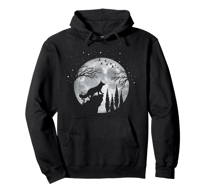 Fuchs Fuchsfreunde Wildtier Wald - Vollmond Fuchs Pullover Hoodie