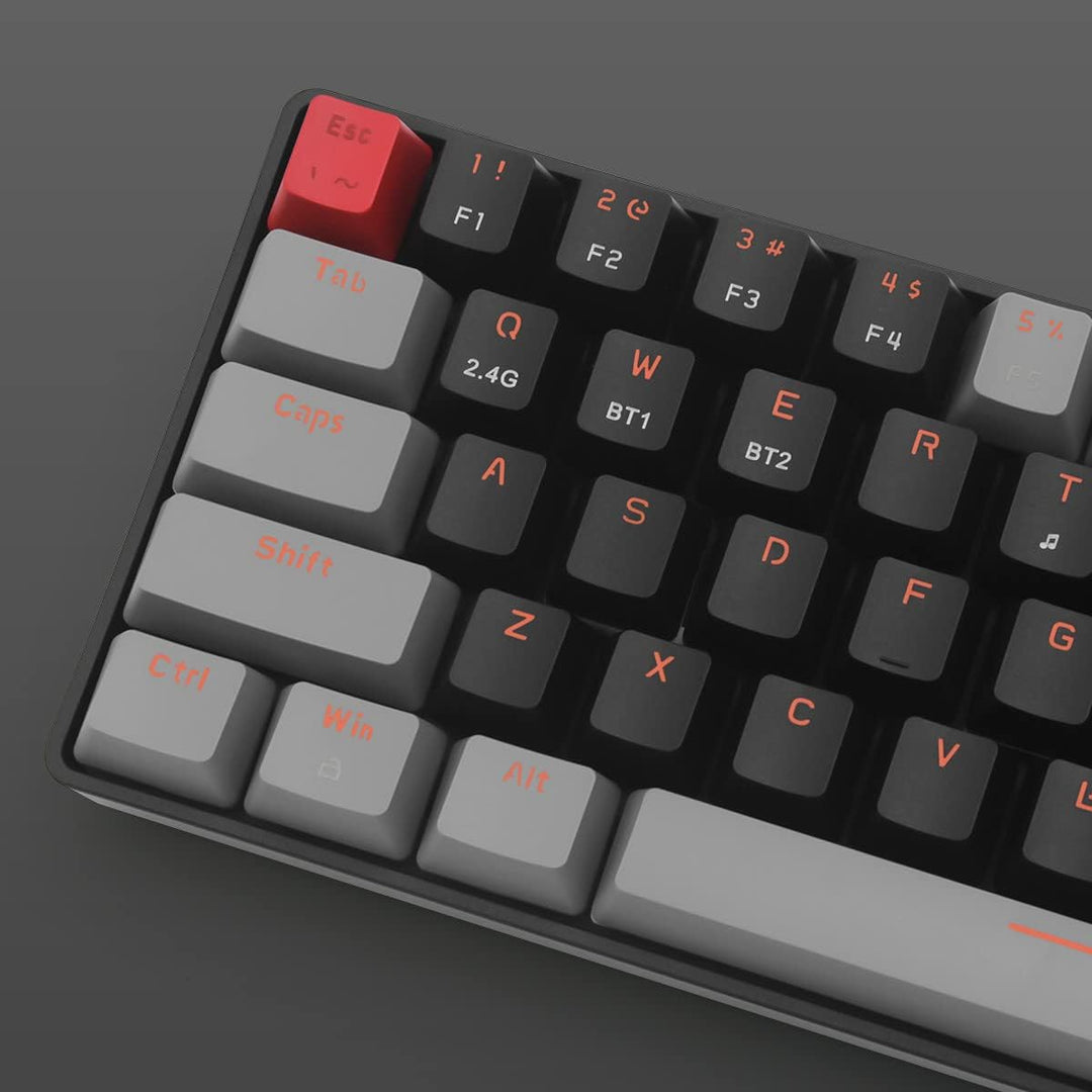 Qisan Mechanical Wireless Keyboard Gaming Keyboard Brown Switch Mini Design (60%) 68 Keys US Layout-