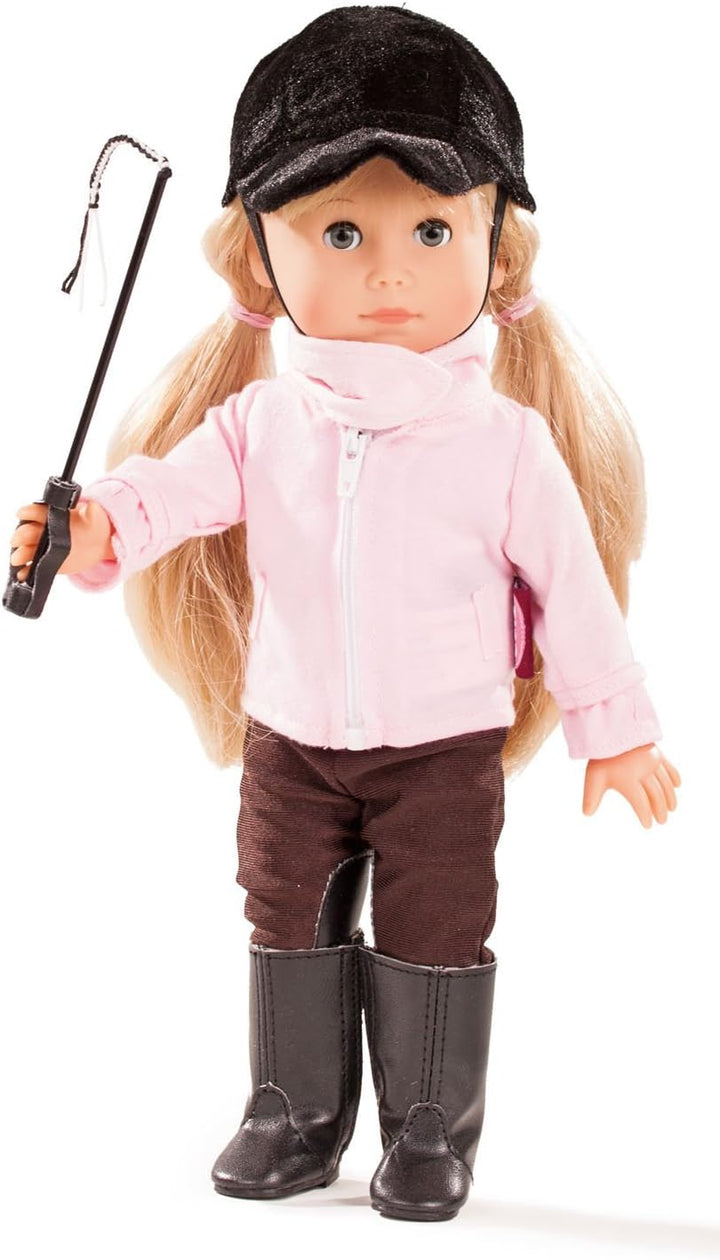 Götz 1613026 Just Like me - Mia reitet aus Puppe - 27 cm grosse Stehpuppe mit blonden Haaren, Pony u