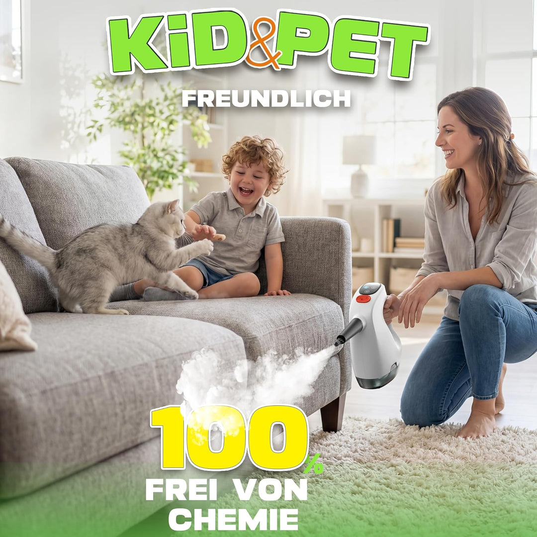 Handdampfreiniger 1200W, 500ml abnehmbarer Wassertank mit Reinigungsmittelspender, entfernt Fett und
