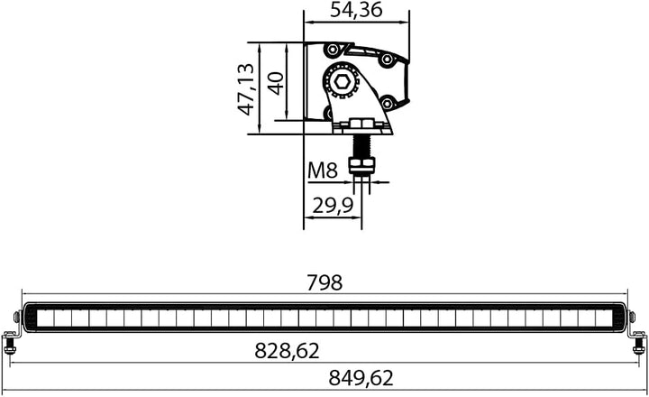 AdLuminis Blackline LED Fernscheinwerfer ECE Zulassung R112 85 Watt 6900 Lumen, Slim, Zusatzscheinwe