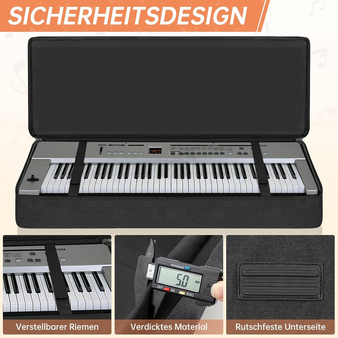 Keyboard-Tasche für 61/76/88 Noten, für E-Klaviere, 600D Oxford-Stoff mit 10 mm Startseite, Gigbag (