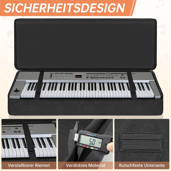 Keyboard-Tasche für 61/76/88 Noten, für E-Klaviere, 600D Oxford-Stoff mit 10 mm Startseite, Gigbag (