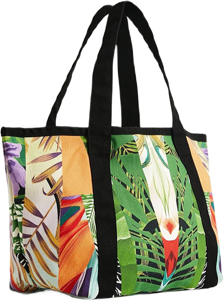 Desigual Womens BOLS_URBAN Beach Medina RE Shopping Bag, Green