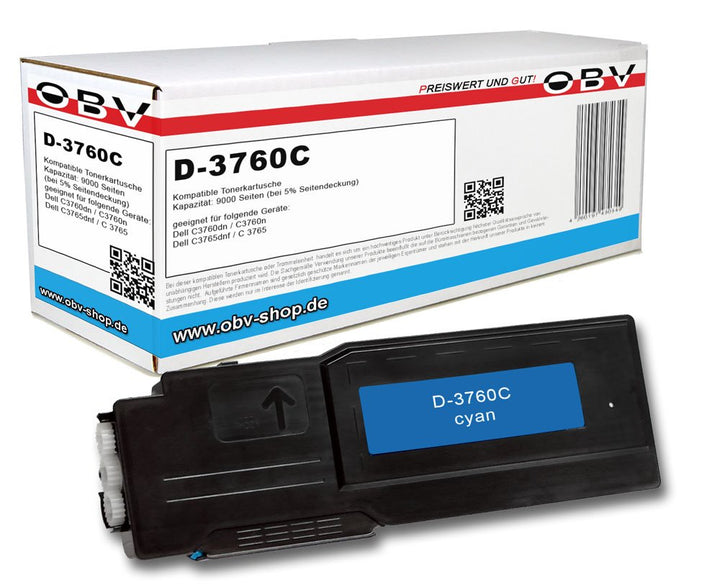 OBV kompatibler Toner als Ersatz für 593-11122 für Dell C3765dnf C3760dn C3765 C3760 Cyan, 9000 Seit