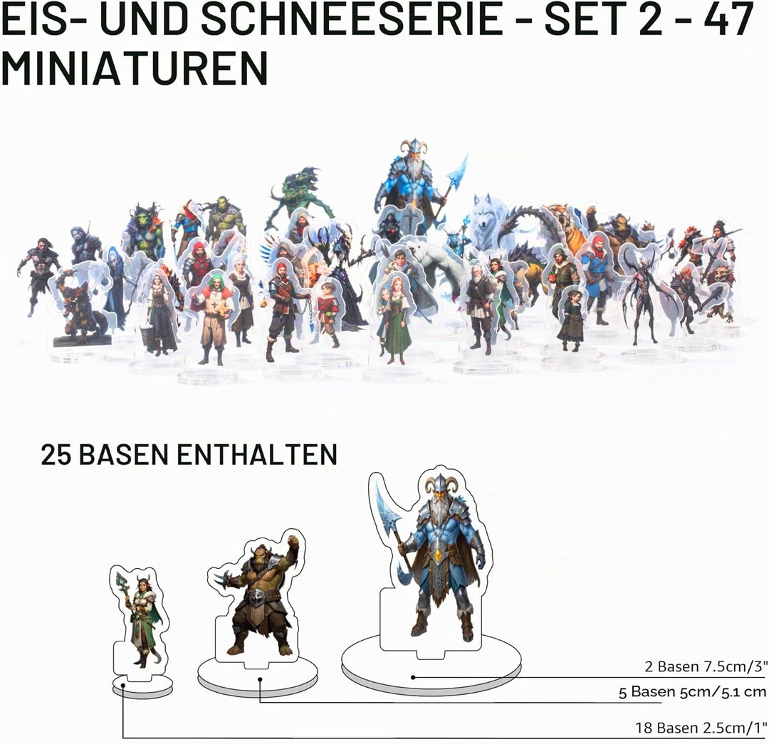 DND Miniatures Bulk Arctic Dungeons and Dragons Starter Set 2D Figures D&D 5E Terrain Minis Kit Path
