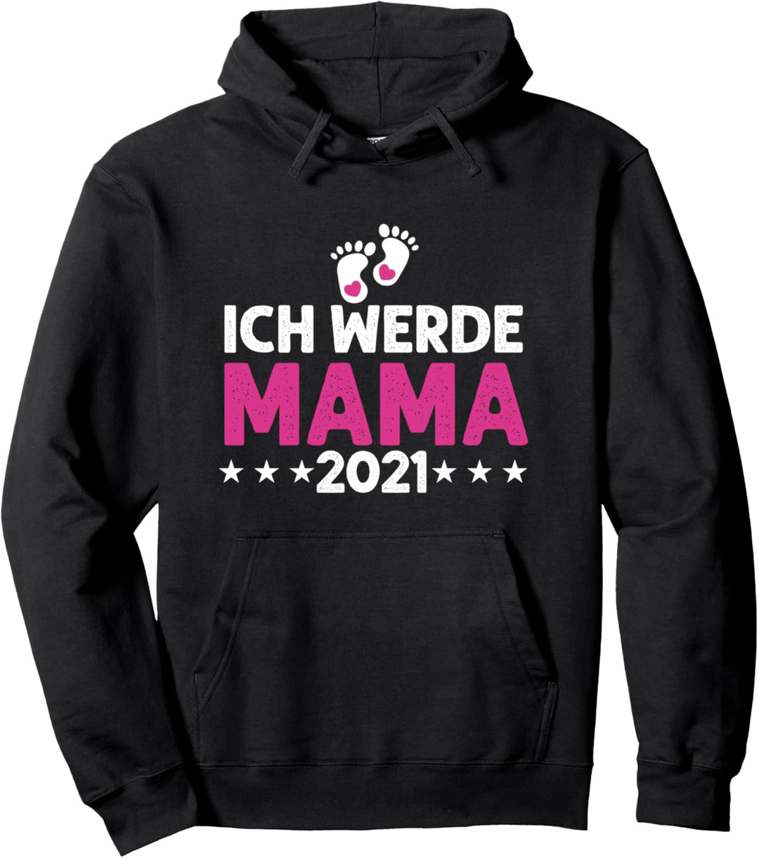 Ich Werde Mama 2021 Mutter Muttertag Babyfüsse Baby Geschenk Pullover Hoodie