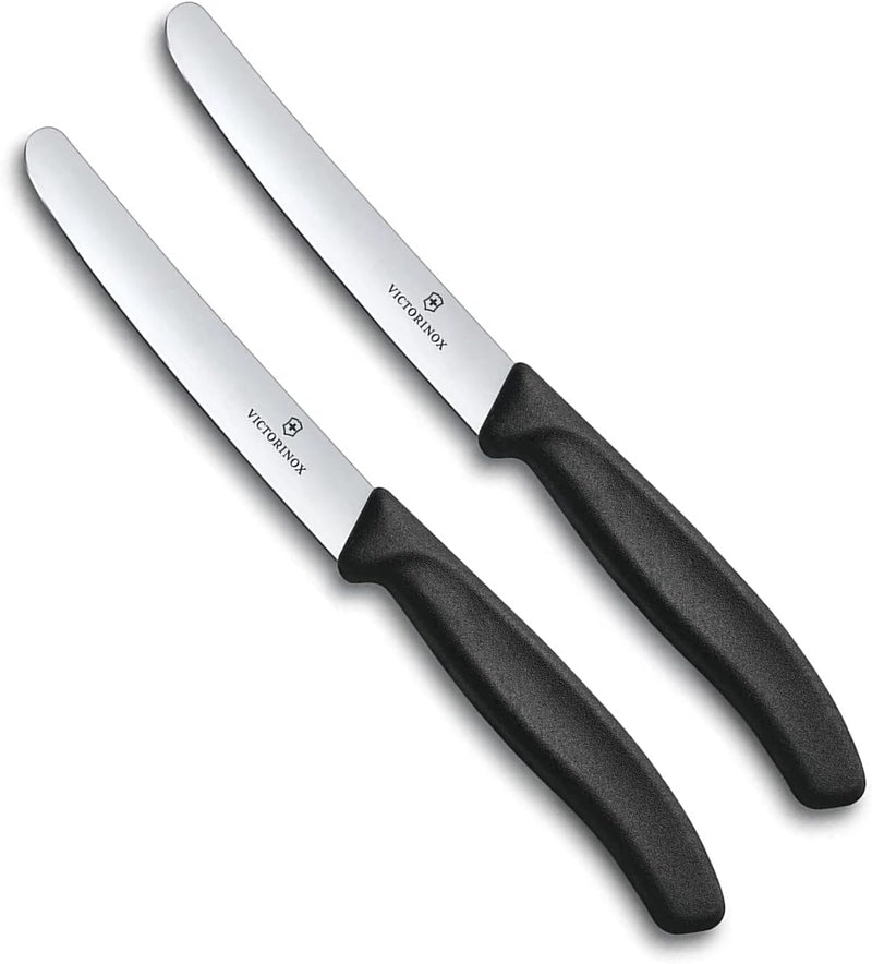 Victorinox 2 Stück Tafelmesser - Tomatenmesser Swiss Classic ohne Wellenschliff rostfrei - Swiss Mad