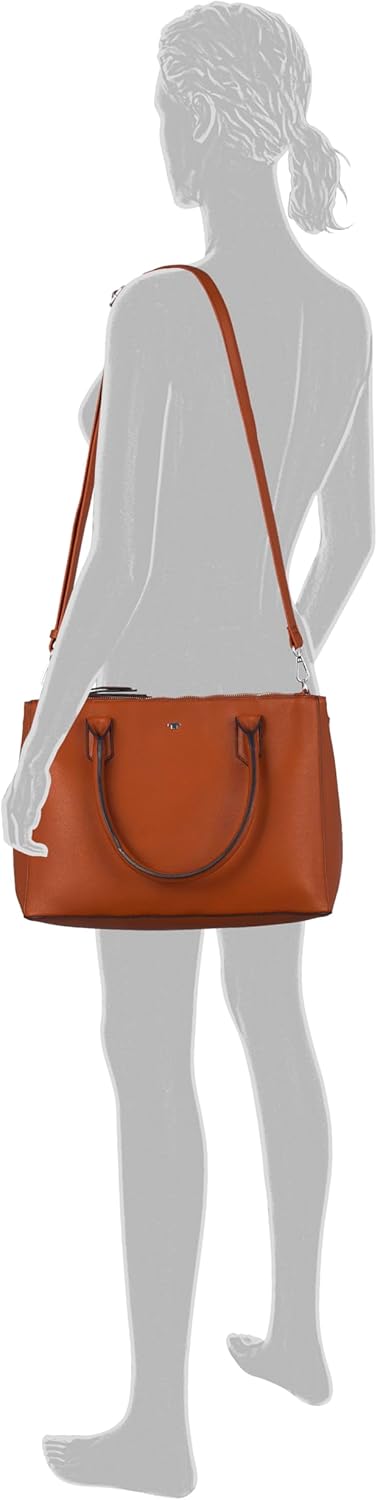 TOM TAILOR bags Roma Damen Shopper Umhängetasche Reissverschluss 36 x 14 x 27 Cognac, 36 x 14 x 27 C
