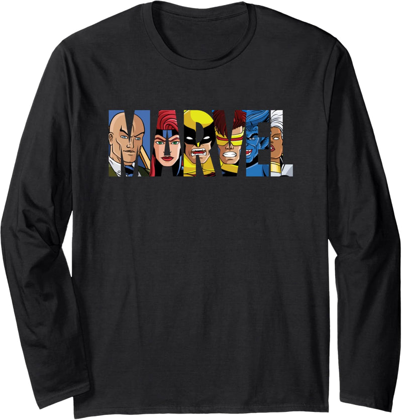 Marvel Logo with X-Men Inside Langarmshirt