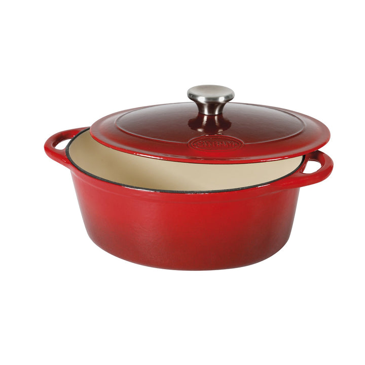Sitram 710841 Schmortopf Gusseisen, Creme/Rot, Gusseisen, Rouge/Crème, 36 x 28 x 14 cm, 36 x 28 x 14