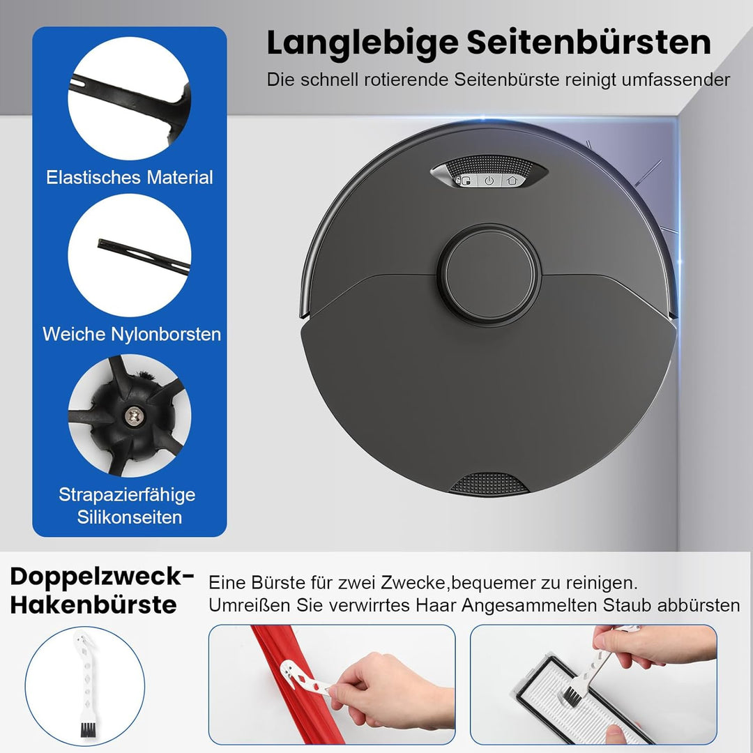 28 Stück Zubehörset für Roborock S7 MaxV Ultra / S7 Pro Ultra Saugroboter, 2 Hauptbürste 6 Staubbeut