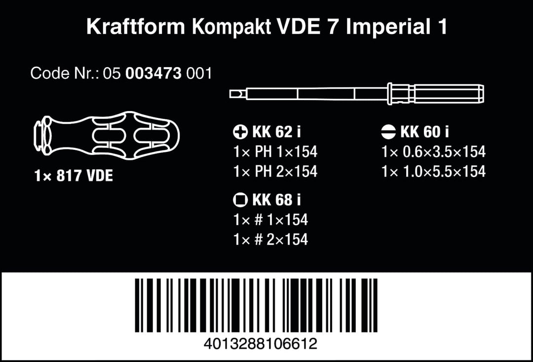 Wera Kraftform Kompakt VDE 60 i/68 i/7, 7-teilig, 05003473001