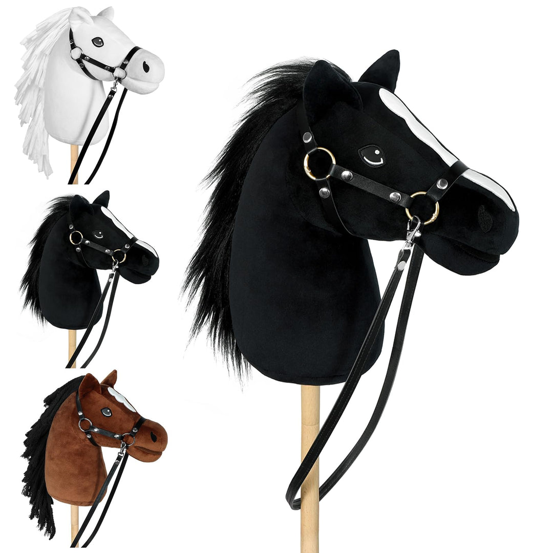 Bludrfnly Hobby Horse - Steckenpferd für Kinder mit Zaumzeug, Abnehmbarer Stab, Stockpferd für Hobby