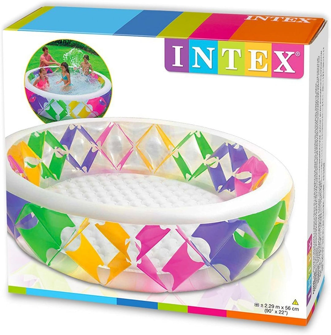 Intex Aufblasbare Pool bunt Pinwheel Pool color 229x152x56 cm Mehrfarbig, Mehrfarbig