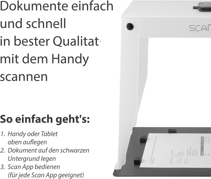 SCANLIO Pro | Faltbare Scanbox | Dokumente einfach und schnell mit dem Handy scannen | Handy Scanner