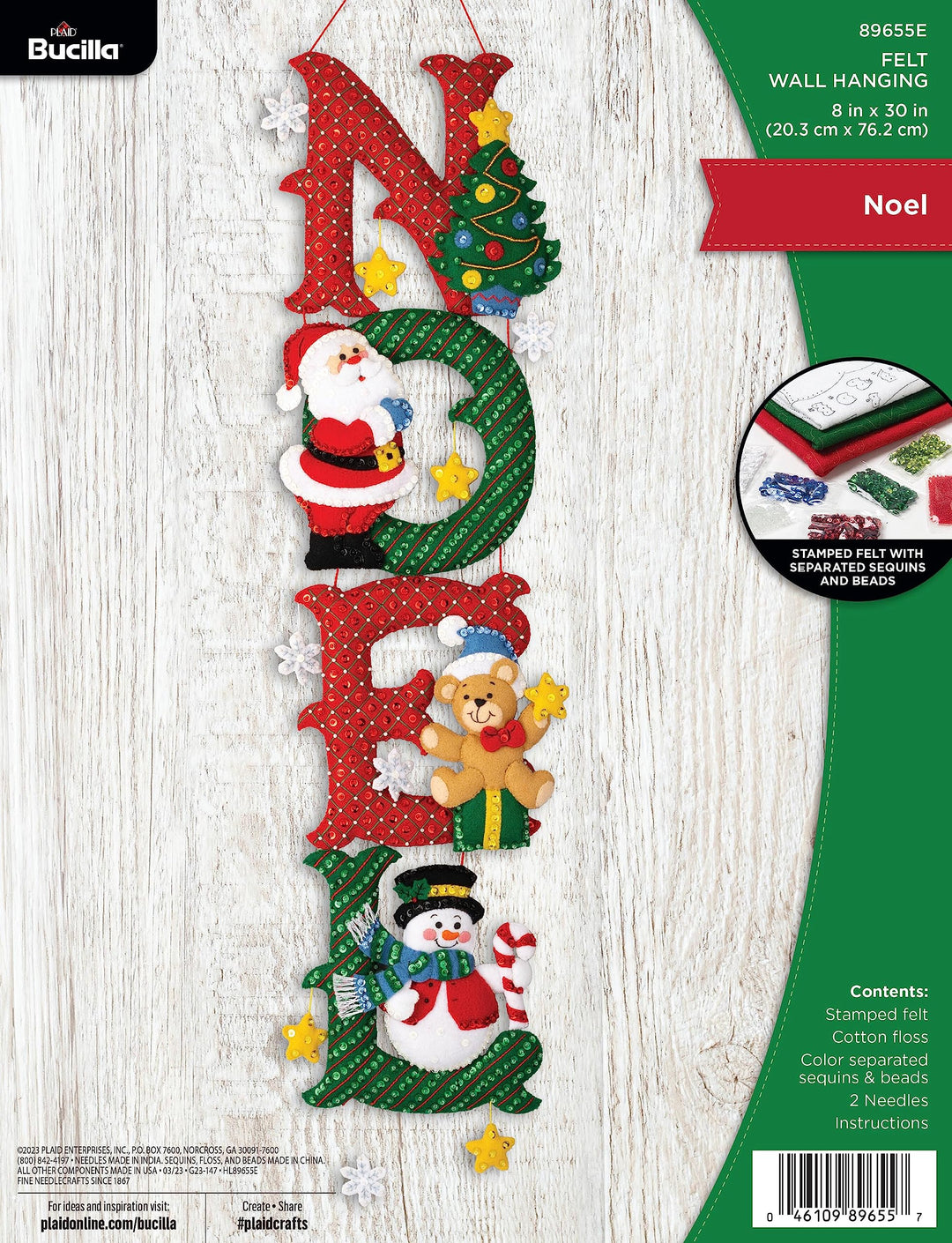 Bucilla Filzapplikation, Wandbehang-Set, Noel, perfekt für Urlaub, DIY, Nadelspitze, Kunst und Handw