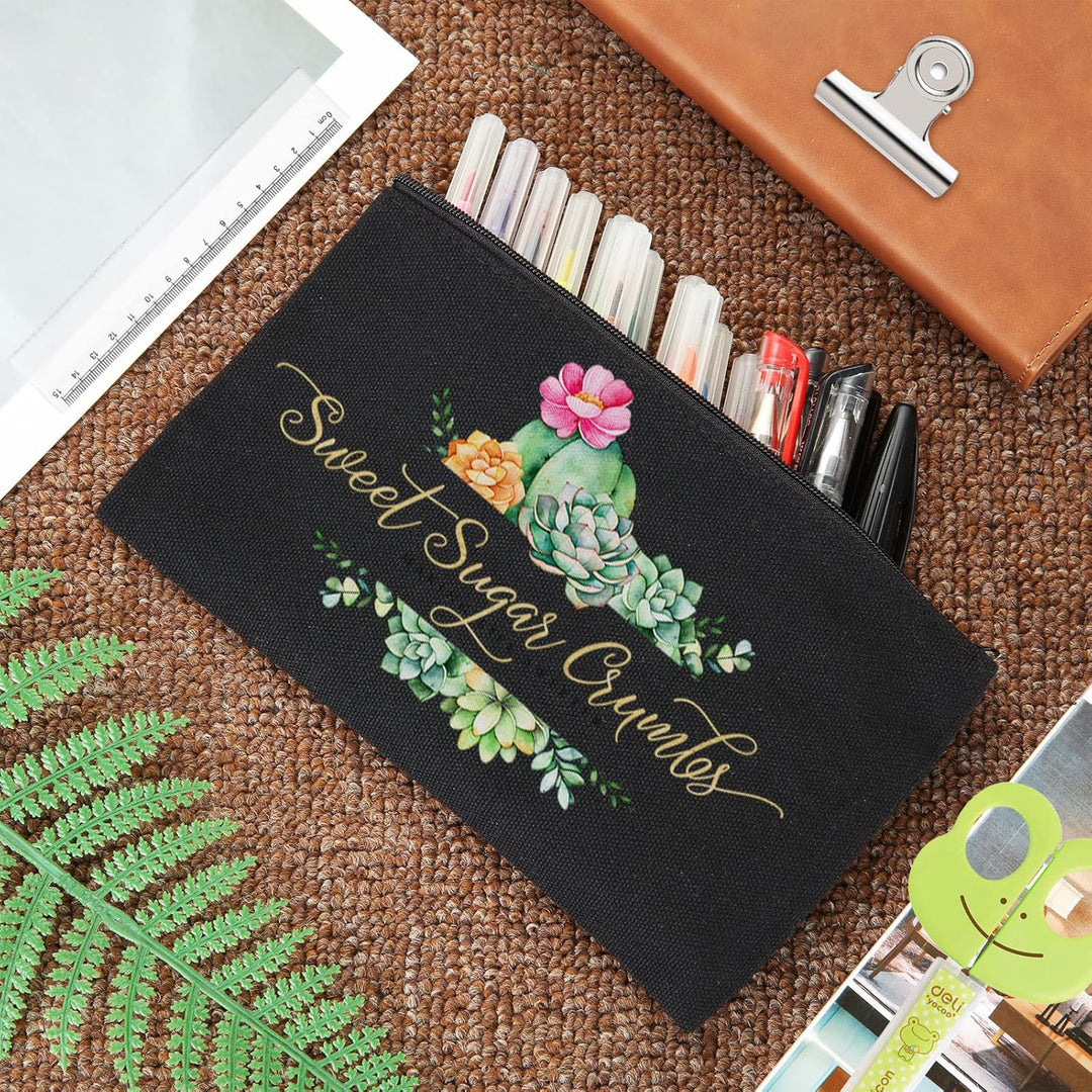 SENENQU 30 Stück DIY Blanko Stoffbeutel Schwarz Mit Reissverschluss, 12 × 21cm Klein Stoffbeutel Zum
