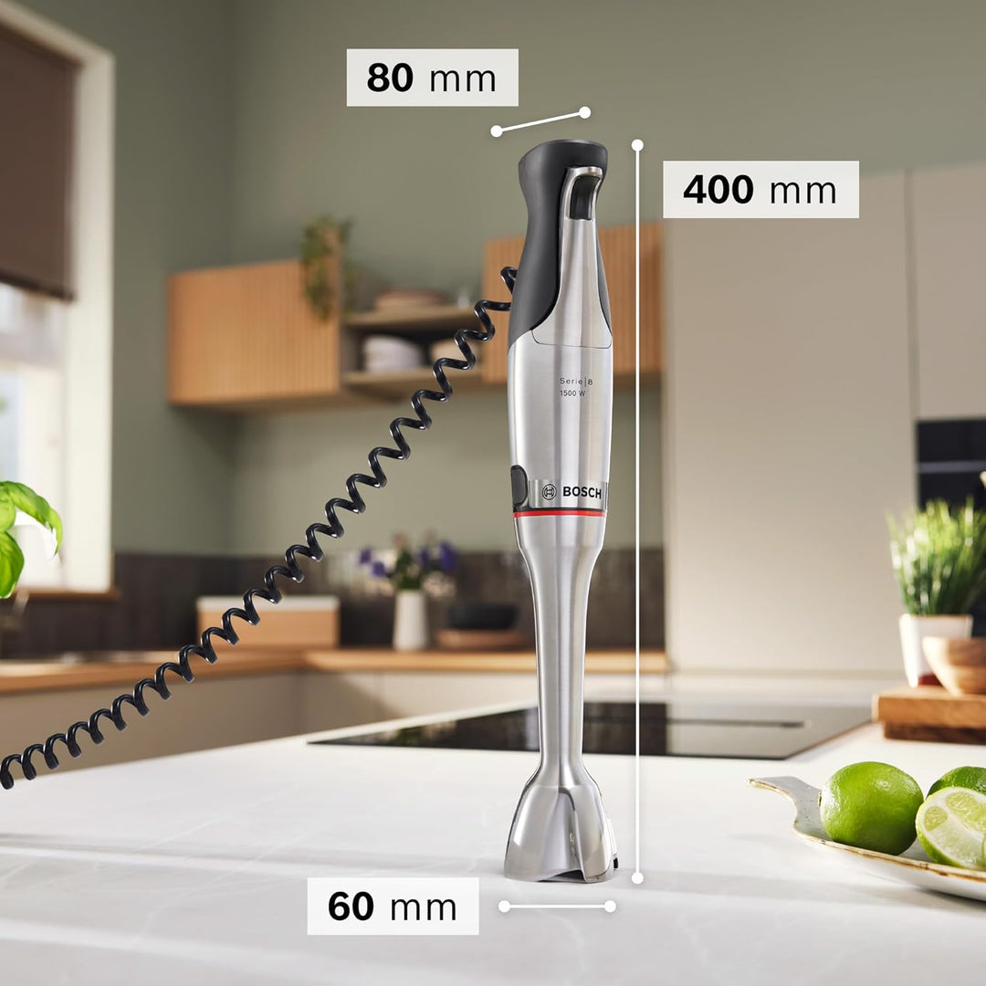 Bosch Stabmixer, Mixbecher, Universalzerkleinerer, Doppelschneebesen, Edelstahl Klingen, spülmaschin