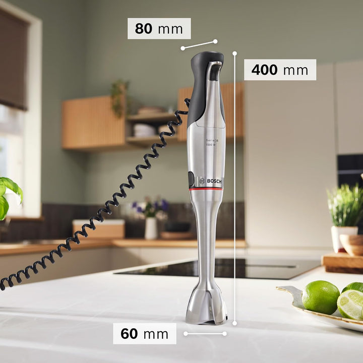Bosch Stabmixer, Mixbecher, Universalzerkleinerer, Doppelschneebesen, Edelstahl Klingen, spülmaschin