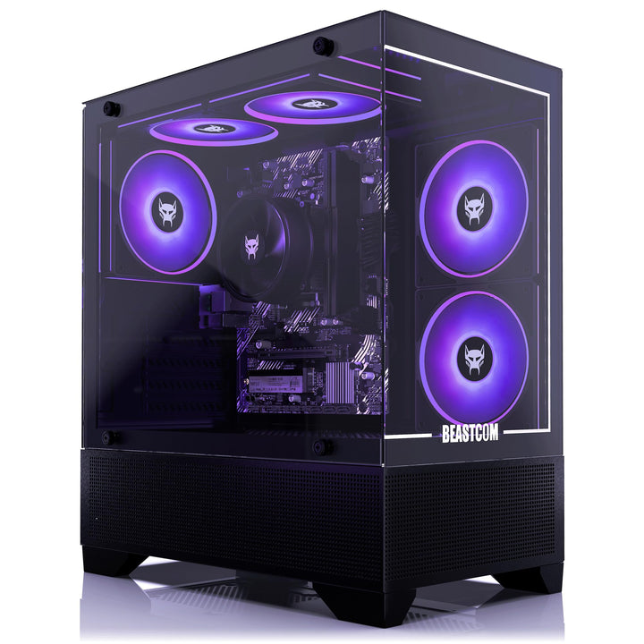 BEASTCOM Q3 Essential Gaming PC, AMD Ryzen AI 6X 5,00GHz 12 Threads, 4K Radeon 760M 8 Kern Grafik, 1