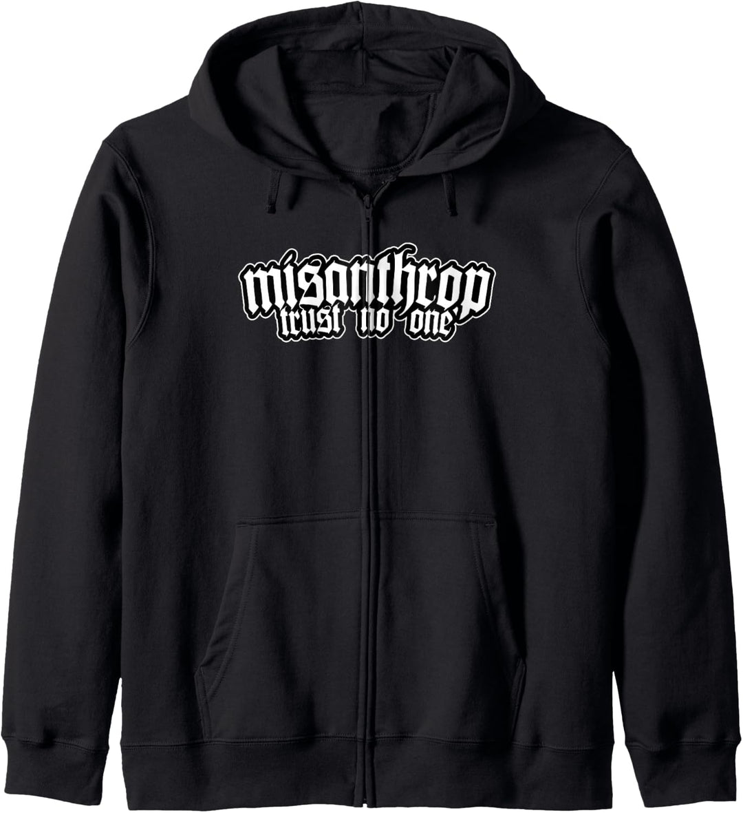 Misanthrop Trust no one Schriftzug Kapuzenjacke