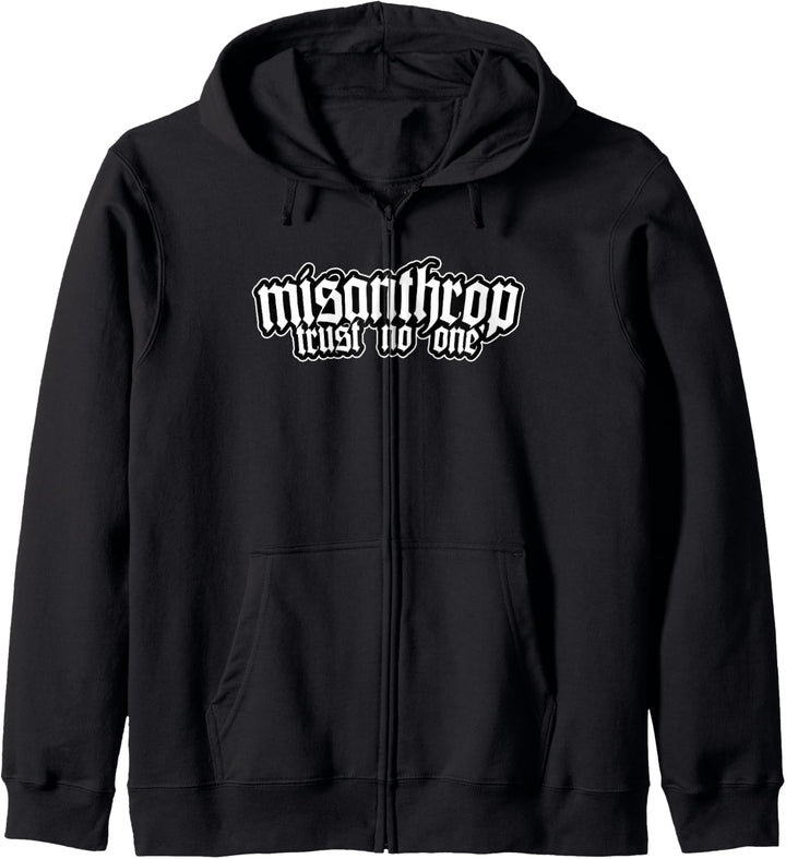 Misanthrop Trust no one Schriftzug Kapuzenjacke