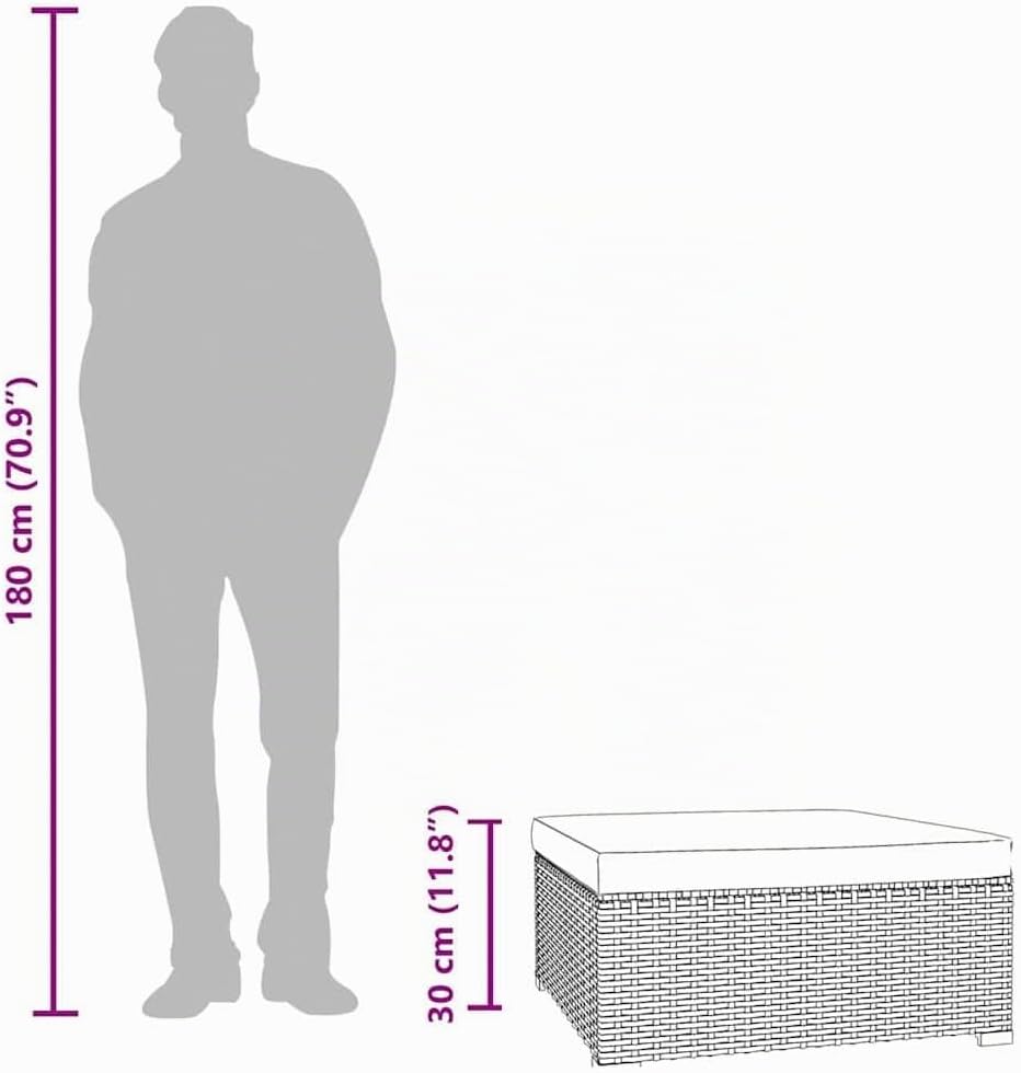 vidaXL Garten Fusshocker mit Kissen Modular Gartenhocker Sitzhocker Fussbank Hocker Gartenmöbel Balk