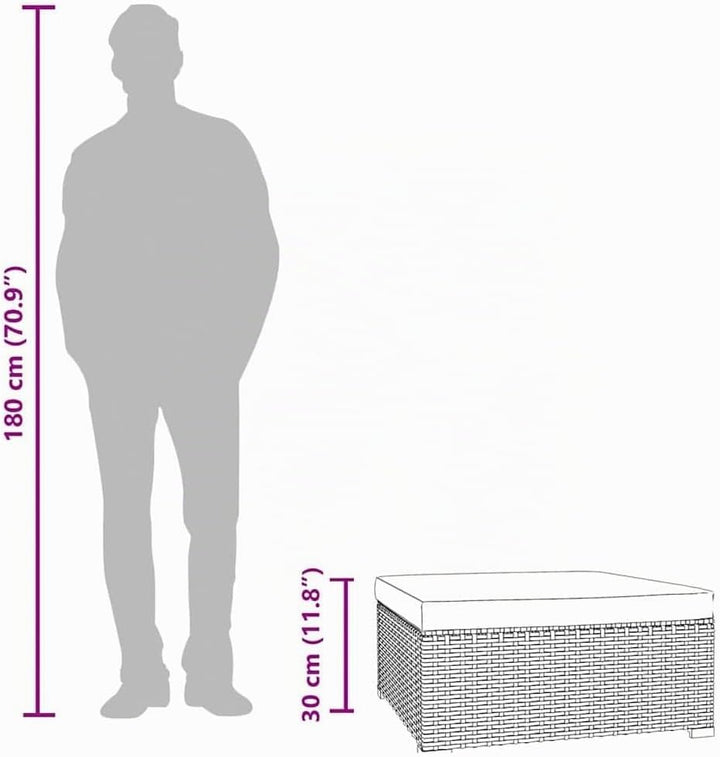 vidaXL Garten Fusshocker mit Kissen Modular Gartenhocker Sitzhocker Fussbank Hocker Gartenmöbel Balk