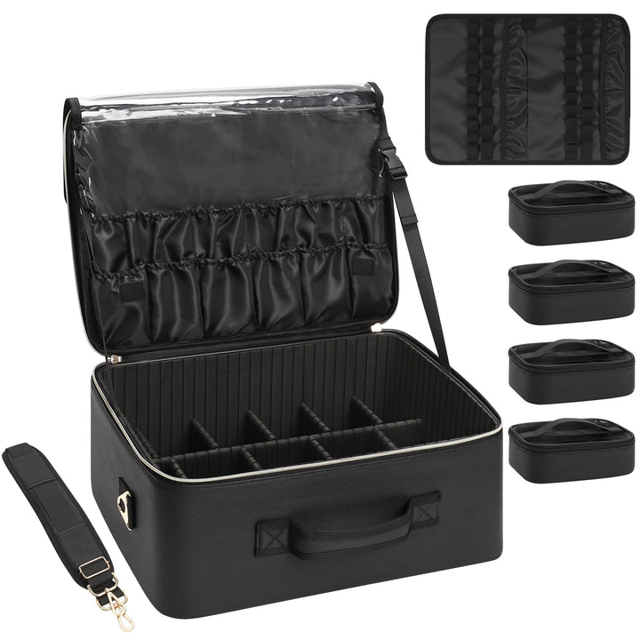 Relavel Extra Grosser Make-up-Tasche, Profi-Make-up-Train-Case für Make-up-Künstler:innen, Reise-Kos