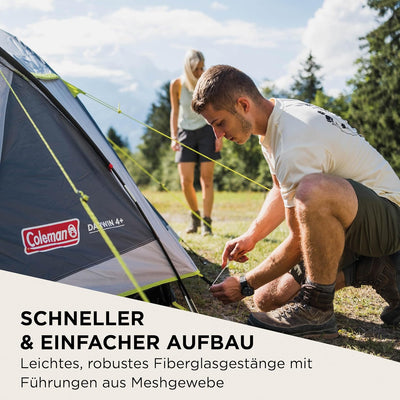 Coleman Darwin Zelt, kompaktes 2-4 Mann Kuppelzelt, leichtes 2-4 Personen Camping- und Wanderzelt, 1