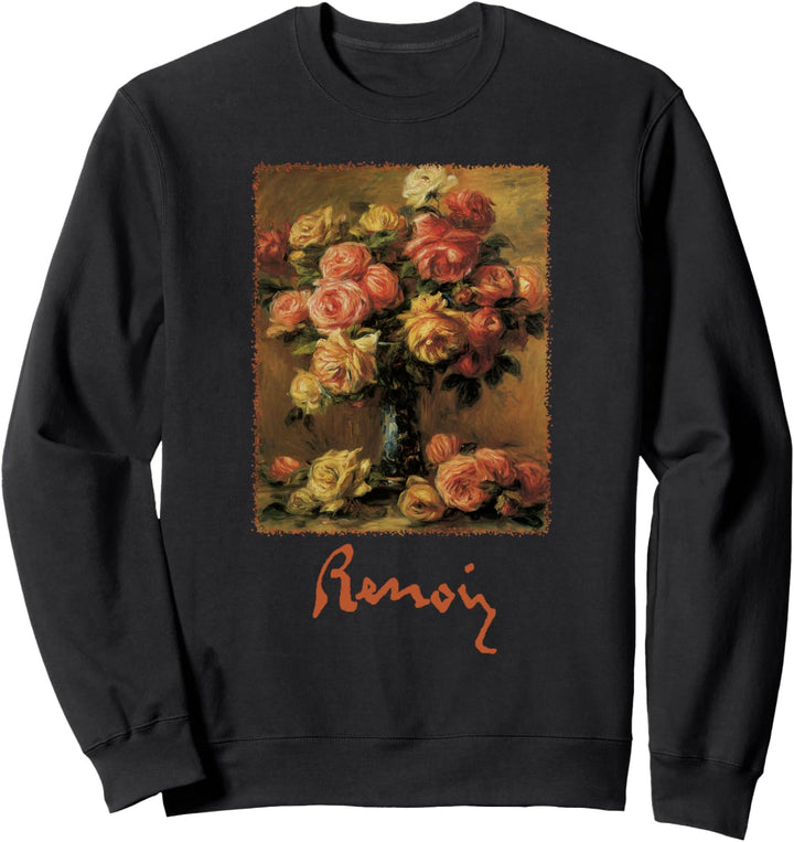 Rosen in einer Vase von Pierre-Auguste Renoir, Gartenblumen Sweatshirt
