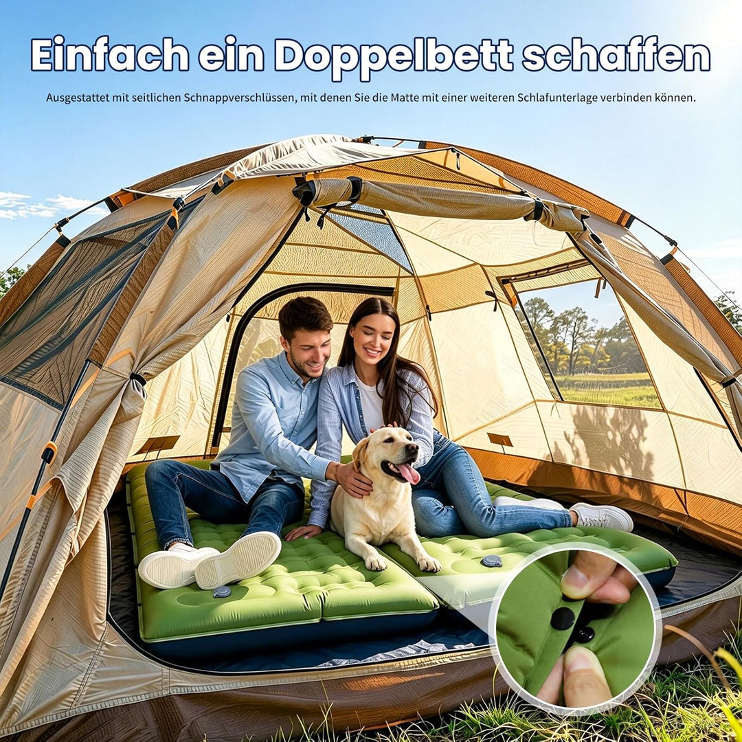 Isomatte Camping, 12 cm Hoch Aufblasbare Luftmatratze mit Integrierten Kopfkissen, Ultraleicht Campi