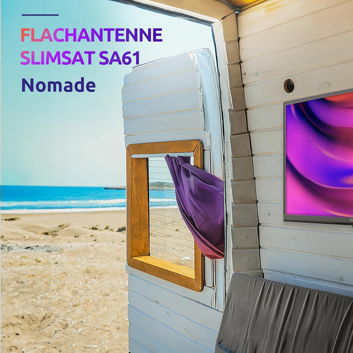 STRONG SA61 Flachantenne Single mit Fensterhalterung, für 1 Teilnehmer (integrierter LNB) für Eigenh