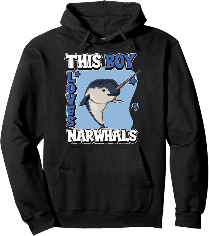 Jungen This Boy Loves Narwhals Narwal Pullover Hoodie