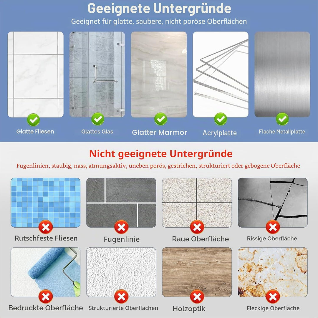 Newthinking Dusche Haltegriff mit Saugnapf 30CM, Haltegriff Dusche Ohne Bohren, Haltegriff Badewanne