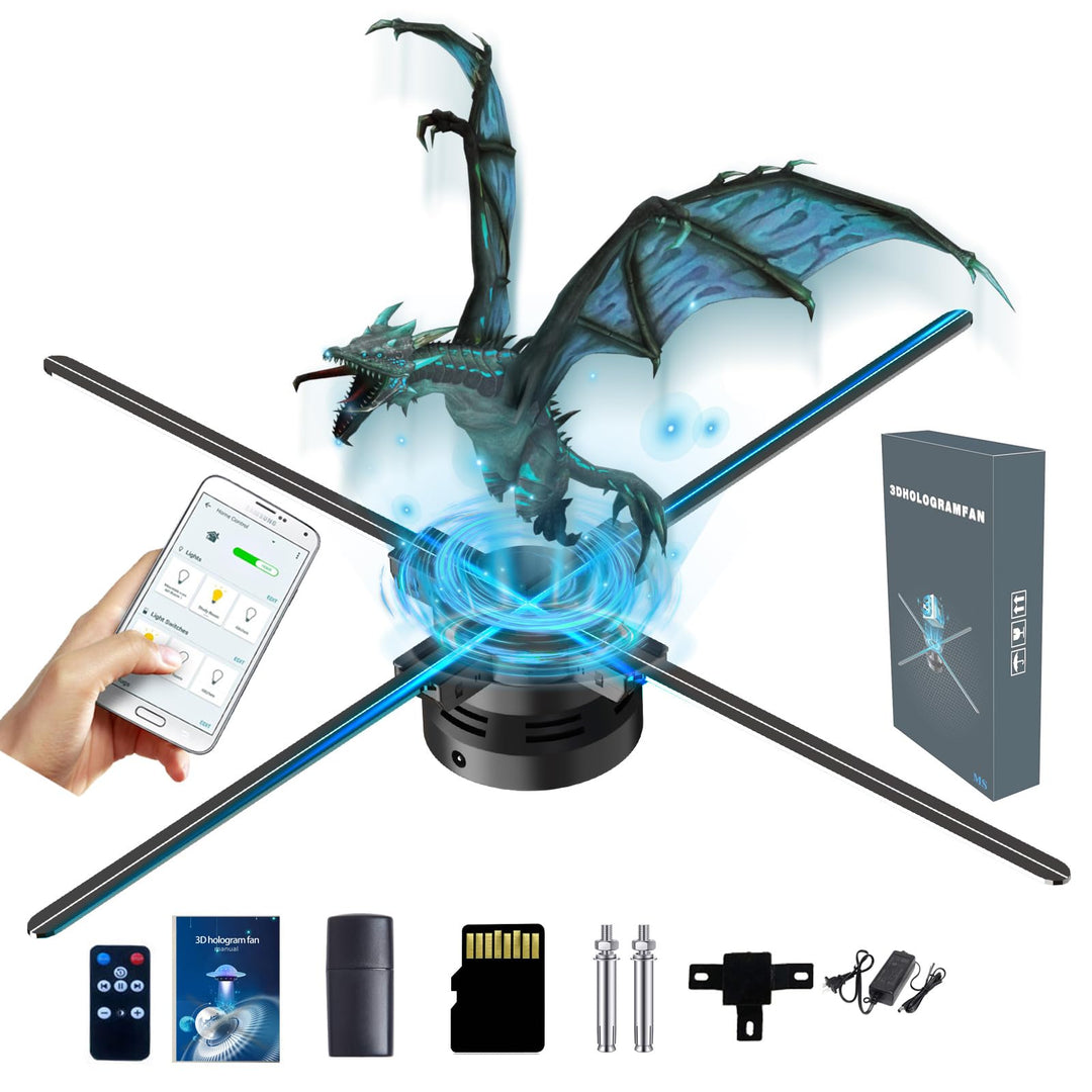 Hologramm Projektor,Missyou 85CM 3D Hologramm Projektor und 700 Videotheken, HD LED 2000*1444PX Reso