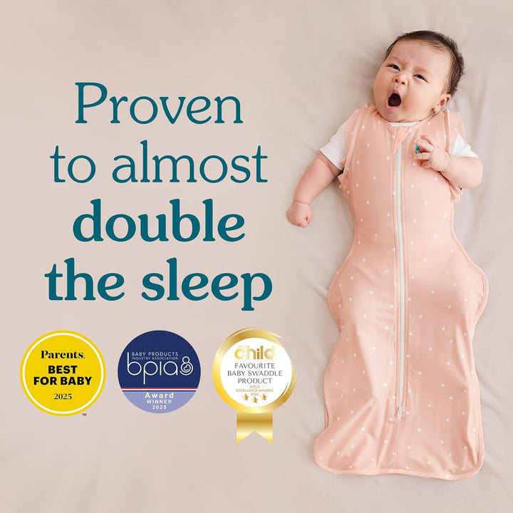 Love To Dream™ Swaddle UP™ Transition Bag, Large 8.5-11 kg, Bees Olive, Snug Fit, Zip-Off Wings, 2.5