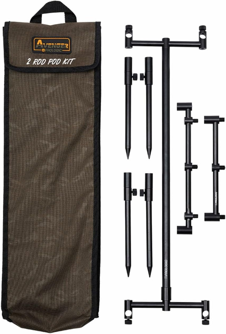 Prologic Avenger Rod Pod Kits &amp; Carrycase 3 Rod, 3 Rod