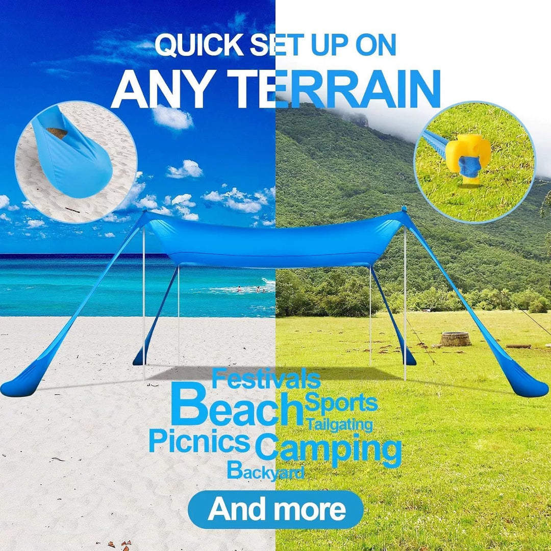 Strand Schatten Zelt Markise 10x10 FT Strand Sonnencreme wasserdichte leichte Blockierung und elasti