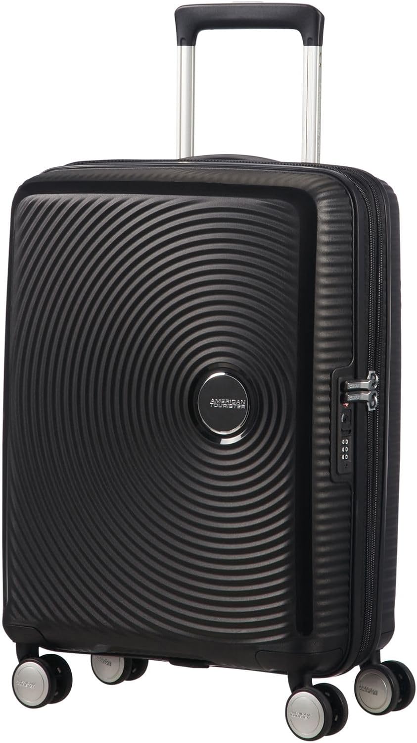 American Tourister Soundbox - Spinner S Erweiterbar Handgepäck, 55 cm, 41 L, Schwarz (Bass Black) Sc