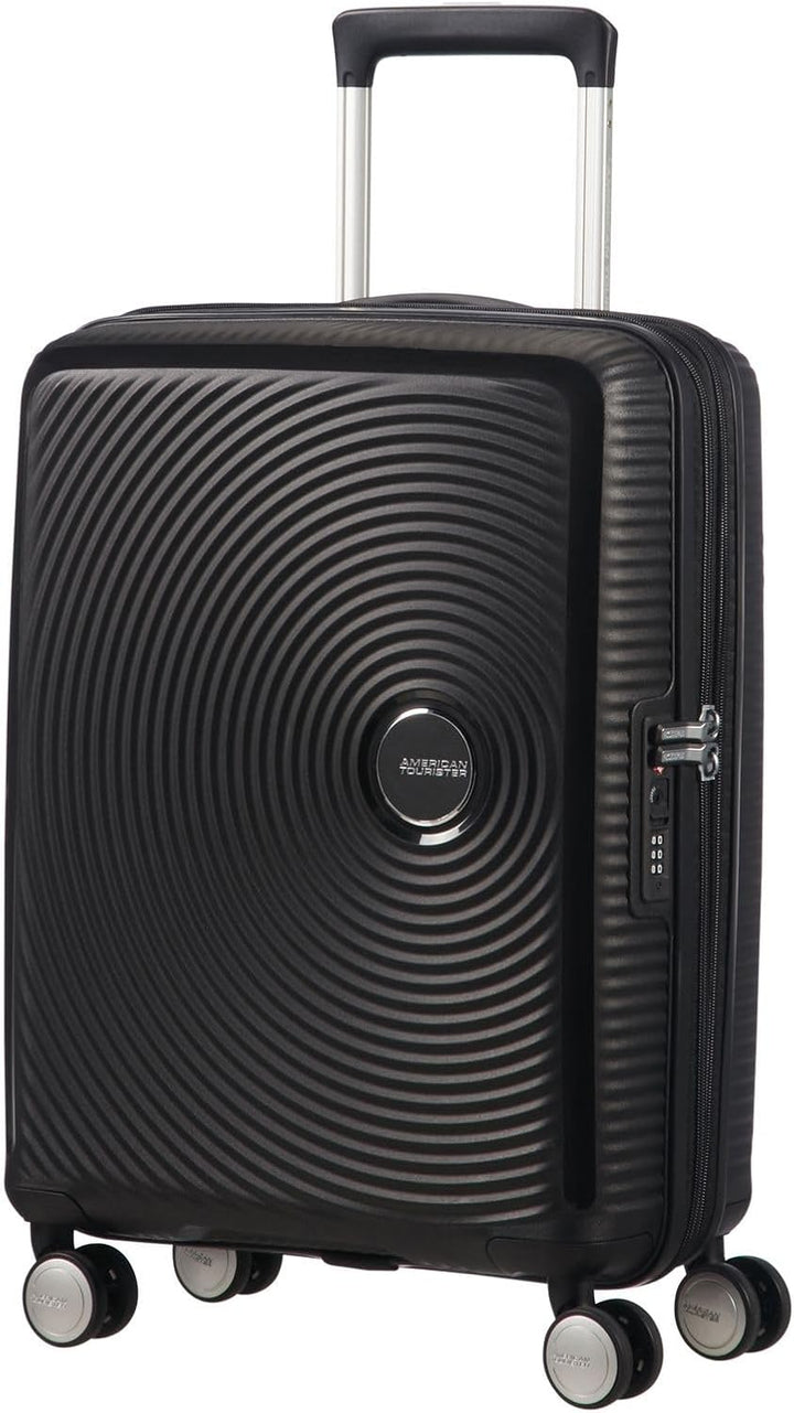 American Tourister Soundbox - Spinner S Erweiterbar Handgepäck, 55 cm, 41 L, Schwarz (Bass Black) Sc