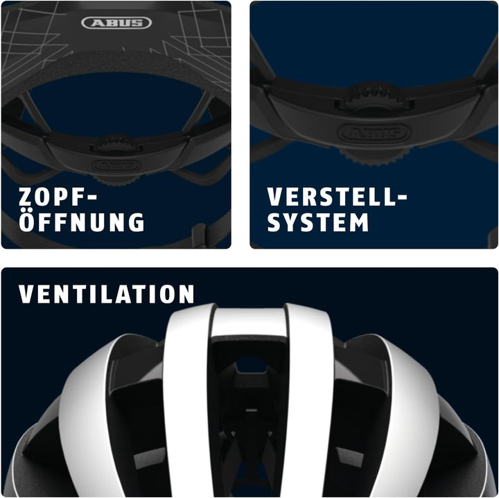ABUS Rennradhelm Viantor - Sportlicher Fahrradhelm für Einsteiger - für Damen und Herren M (52-58 cm
