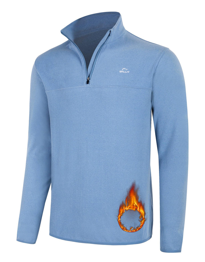 WILLIT Pullover Herren Fleece Sweatshirt mit reissverschluss Fleecepullover Arbeitspullover Atmungsa